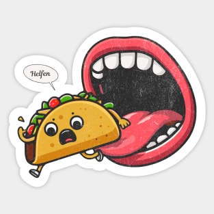 Helfe - German Taco Calling For Help Sticker